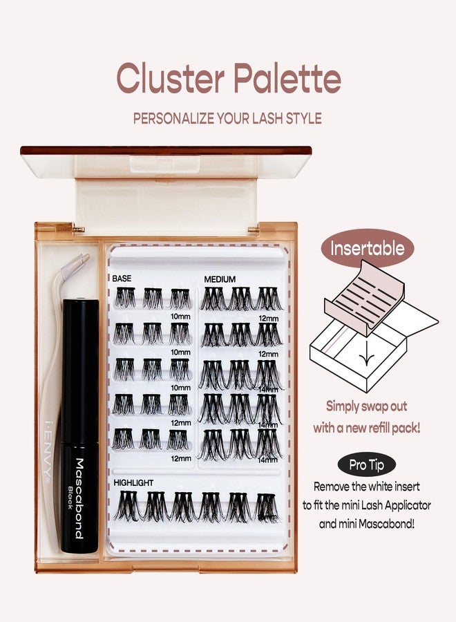 i.Envy i-ENVY Cluster Palette Kit, DIY Lash Makeup, Customizable Under Lash Extension Layering All in One Convenience, Mini Applicator & Mascabond Glue Included (Neutral) - Image 5