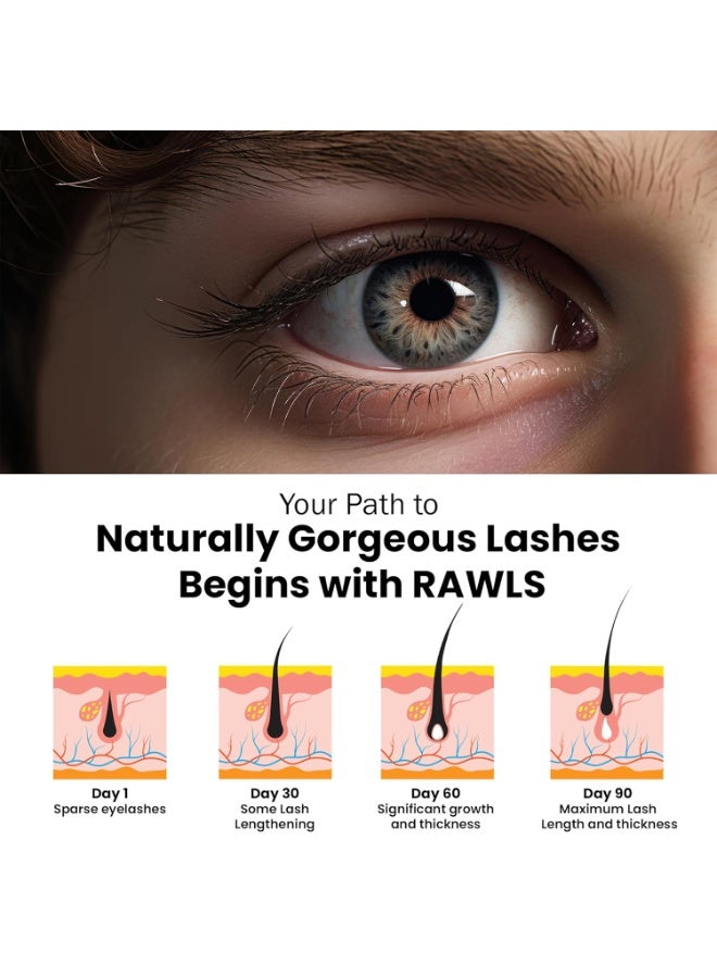 Rawls Eyebrow & Eyelash Growth Serum – Natural & Organic Formula for Longer, Thicker Brows & Lashes – Nourishing with Castor Oil, Almond Oil, Vitamin E & C – 5ml - Image 5