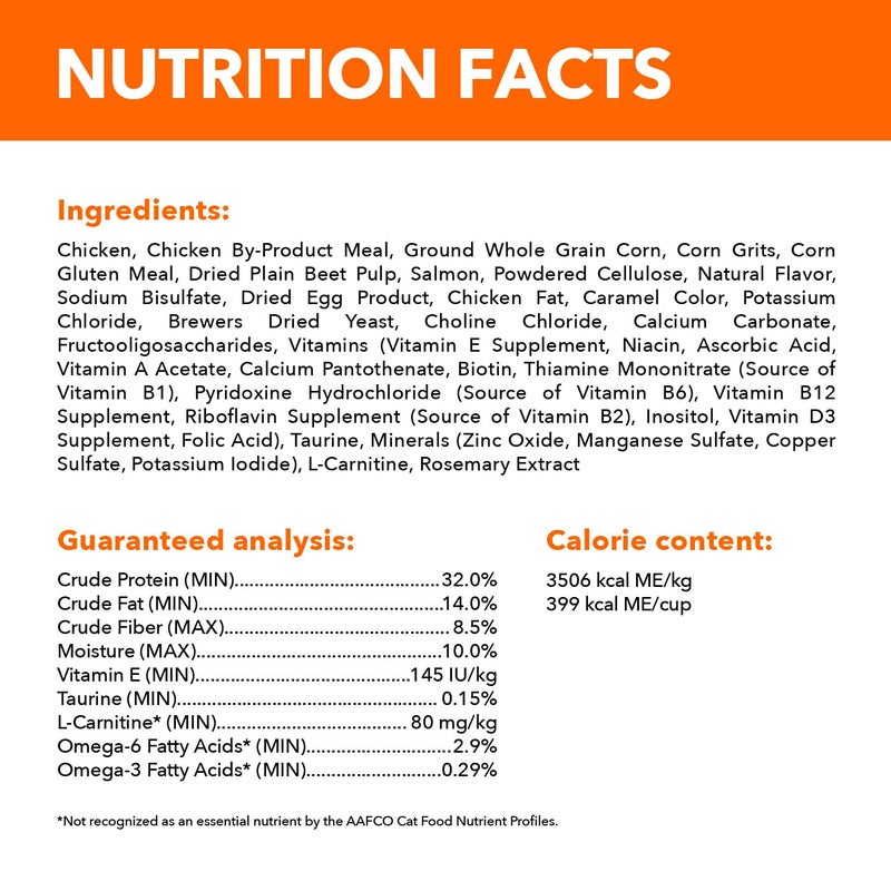 IAMS Proactive Health Adult Hairball Care Dry Cat Food with Chicken and Salmon, 7 lb. Bag - Image 5