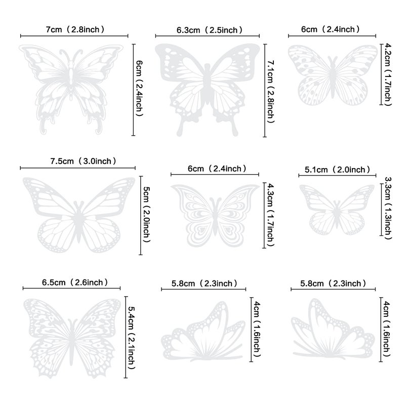 Ercadio 3d 36 Pack Butterfly Cake Toppers Black and White Pvc Butterfly Cake Toppers Mix Style Hollow Arts Butter-fly Cupcake Picks for Baby Shower Birthday Wedding Party Cake Decoration Supplies - Image 3