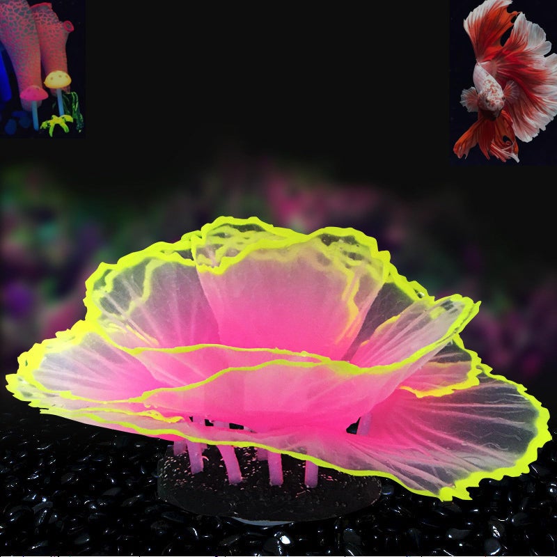 Besimple Aquarium Coral Ornament Glowing Effect Coral Decor Resin Fish Tank Plants Decoration for Aquarium Tank Landscape(Pink) - Image 1