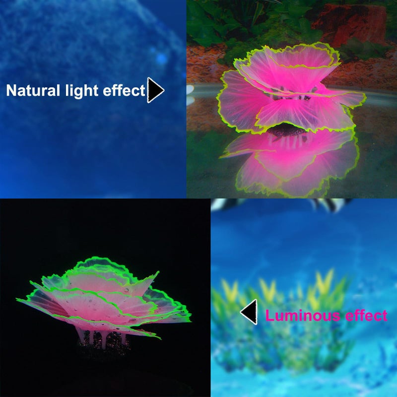 Besimple Aquarium Coral Ornament Glowing Effect Coral Decor Resin Fish Tank Plants Decoration for Aquarium Tank Landscape(Pink) - Image 3