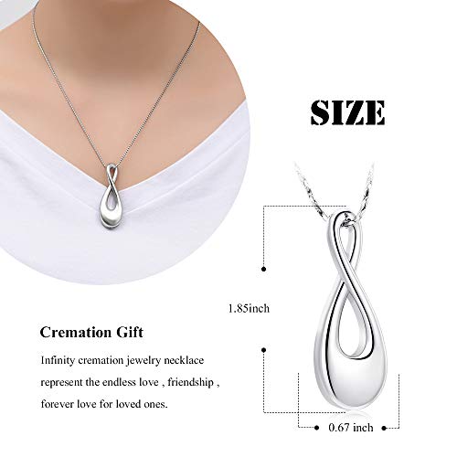Imrsanl Ashes Jewelry Infinity Urn Pendants Ashes Holder Memorial Keepsake Urn Necklace Cremation Jewelry for Pet/Human (Silver) - Image 5