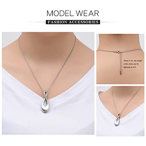 Imrsanl Ashes Jewelry Infinity Urn Pendants Ashes Holder Memorial Keepsake Urn Necklace Cremation Jewelry for Pet/Human (Silver) - Image 2