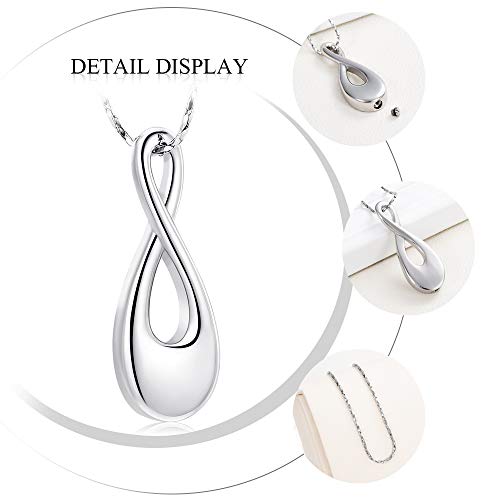 Imrsanl Ashes Jewelry Infinity Urn Pendants Ashes Holder Memorial Keepsake Urn Necklace Cremation Jewelry for Pet/Human (Silver) - Image 3
