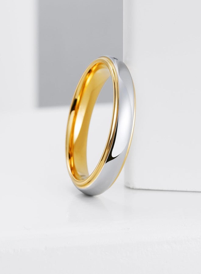 King Will خواتم زفاف كينغ ويل من التنغستن للرجال والنساء 6 مم بتصميم مزدوج اللون لخاتم الزفاف وخاتم الخطوبة للأزواج بتشطيب مصقول وحواف مدببة مريحة ودائمة مقاس 8 - Image 3