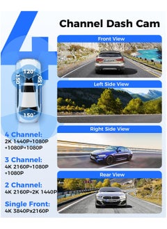 AZDOME AZDOME 4 Channel Dash Cam M660 2K+1K+1K+1K Car DVR GPS 5G Wifi Built-in 128GB eMMC Voice Control 24H Parking Monitor Super Night Vision  - Image 2
