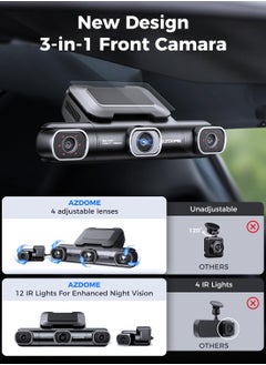 AZDOME AZDOME 4 Channel Dash Cam M660 2K+1K+1K+1K Car DVR GPS 5G Wifi Built-in 128GB eMMC Voice Control 24H Parking Monitor Super Night Vision  - Image 3