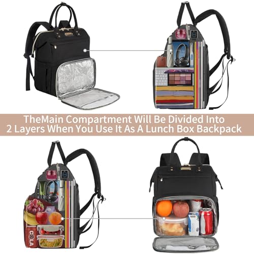 JCDOBEST Lunch Bag Backpack, Insulated Cooler Backpack Lunch Box Laptop Backpack with USB Port for Women Men Fits 15.6 Inch Laptop - Image 5