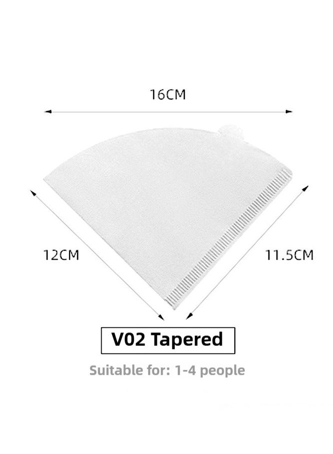 ZEPONOVA 100 Piece Coffee Paper Filter V60 Size 02 White - Image 2