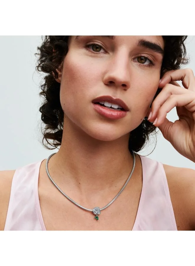 PANDORA Sparkling Rose in Bloom Charm