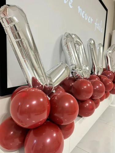 DECGOL Latex Balloons 100Pack Different Sizes 18 12 10 5 Inch Party Balloon Garland Kit Ruby Red - Image 5