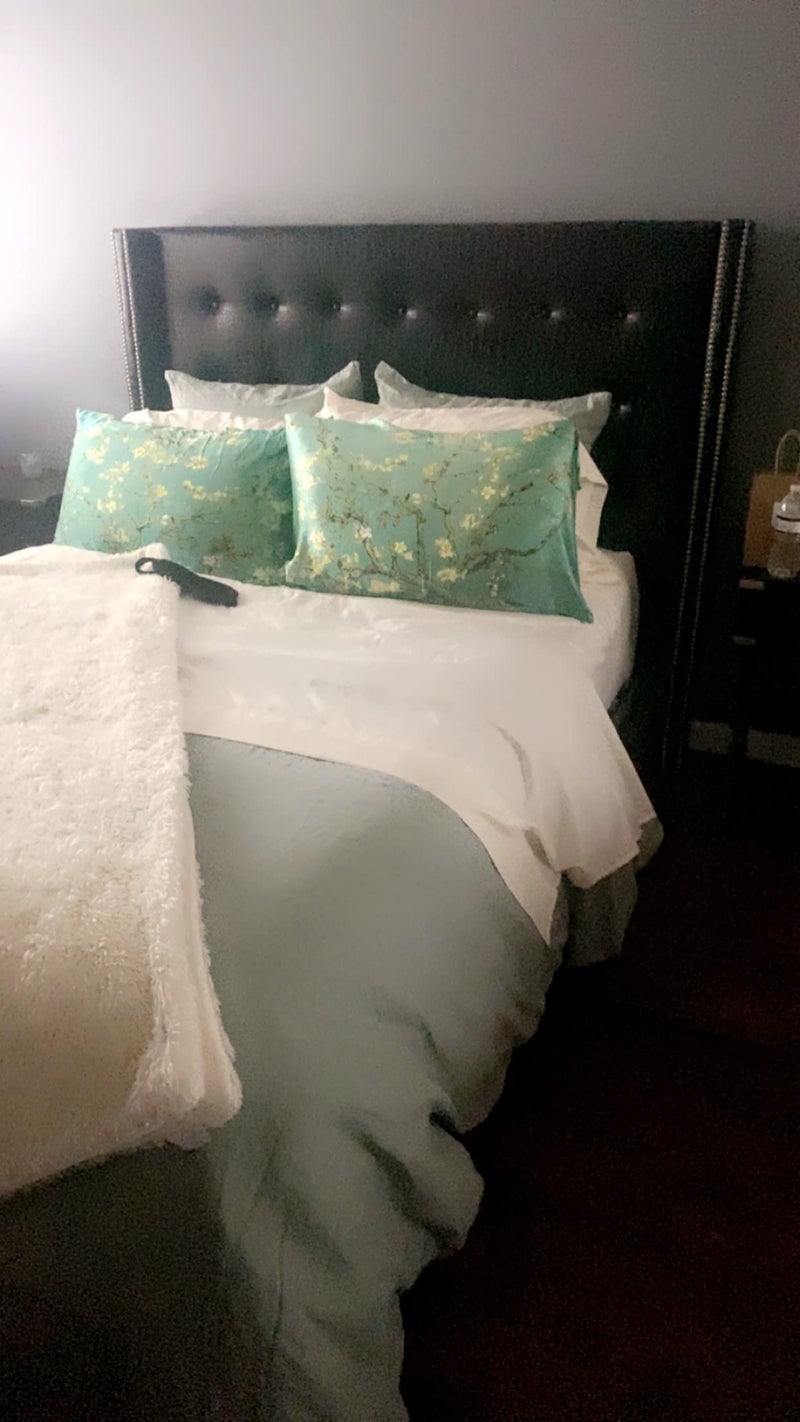 ALASKA BEAR Luxury Silk Pillowcase for Beauty Sleep, Genuine 22 Momme Mulberry Silk Pillow Case Slip for Room Decor, Cherry Blossom Floral Pattern Printed, Queen Size (1pc, Gift Box) - Image 5