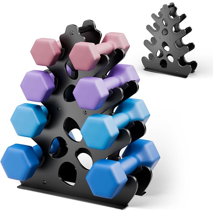 Josmimic CORAL-INSPIRED DUMBBELL RACK STAND, A-FRAME DESIGN WEIGHT RACK WITH HANDLE, COMPACT & SPACE-SAVING DUMBBELL HOLDER FOR HOME GYM (DUMBBELLS NOT INCLUDED) - Image 5