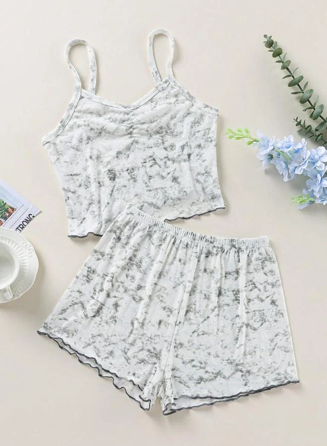 تايك تو طقم بيجاما من شورت وبلوزة كامي بطبعات