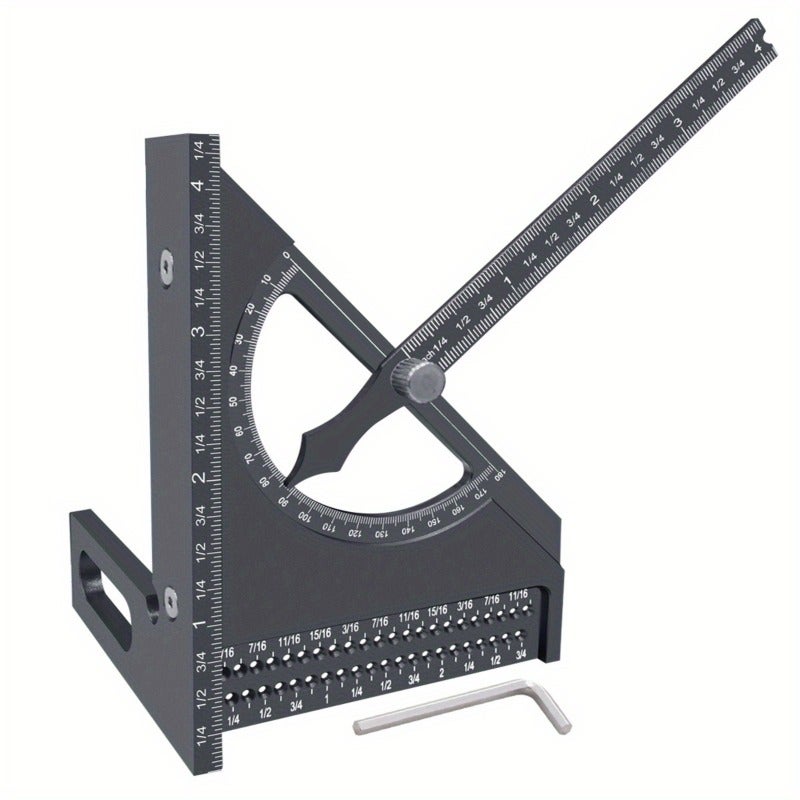 Carpenter Square: Imperial Size, Multi-angle Flexible Measurement, Durable Aluminum Alloy Construction - Quick Angle Adjustment, Marking Ruler for DIY Crafting, Professional Carpentry, On-site Constru - Image 1