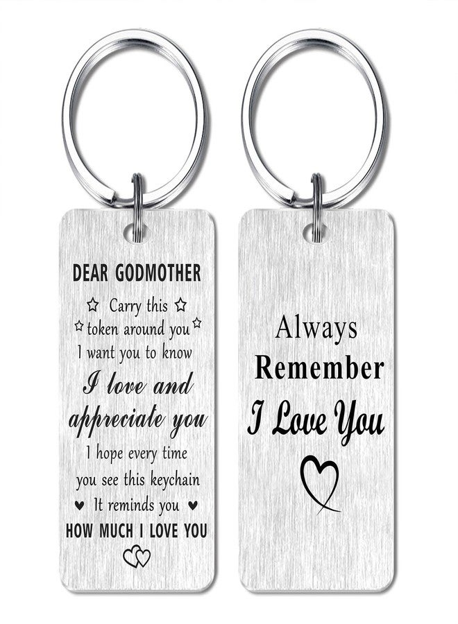 Jzxwan Godmother Gifts, I Love You Godmother Christmas Birthday Keychain, Appreciate Godmom Key Chain, Best Godmom Present from Grandkids - Image 1