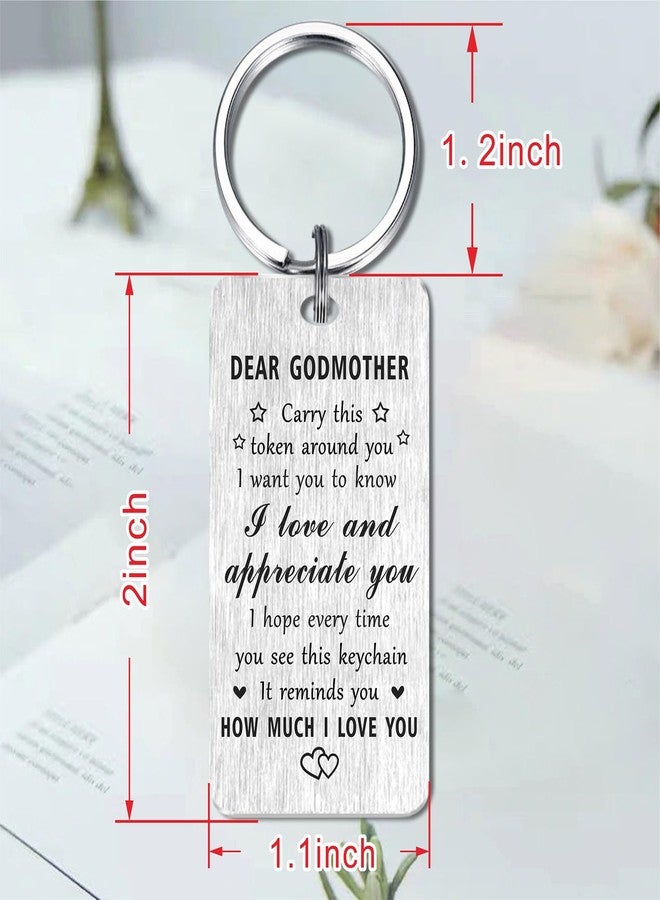 Jzxwan Godmother Gifts, I Love You Godmother Christmas Birthday Keychain, Appreciate Godmom Key Chain, Best Godmom Present from Grandkids - Image 3