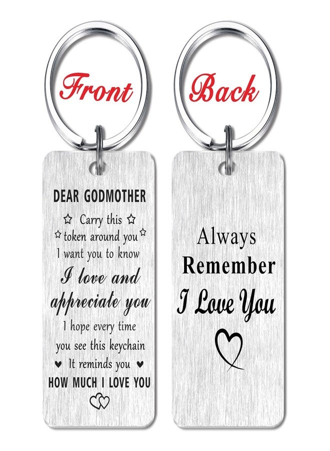 Jzxwan Godmother Gifts, I Love You Godmother Christmas Birthday Keychain, Appreciate Godmom Key Chain, Best Godmom Present from Grandkids - Image 2