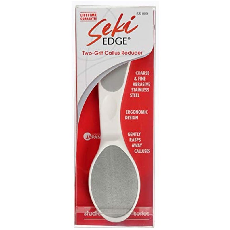 Seki Edge Callus Reducer - (SS-800) - Coarse & Fine Stainless Steel Abrasive Metal Foot File Gently Rasps Away Calluses, Corns & Dead Skin - Made in Japan - Image 2