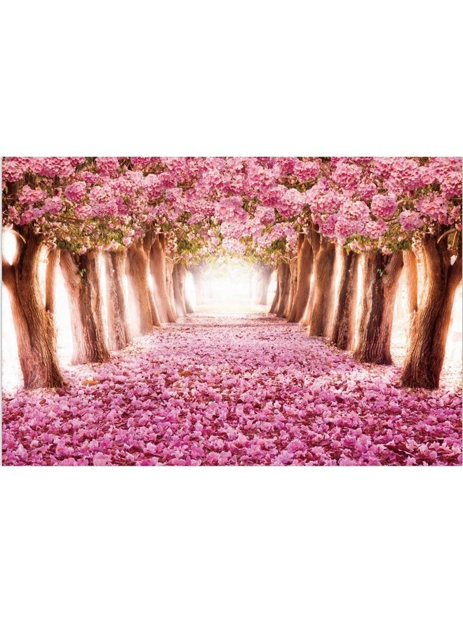 Harapu Harapu 1000 Pieces Wooden Jigsaw Puzzles for Adults Imagination Series Puzzle Toys DIY Signature Constellation Puzzles for Creative Gift Home Decor - Cherry Trees Forest Landscape Romantic Pink Sakura  - Image 1