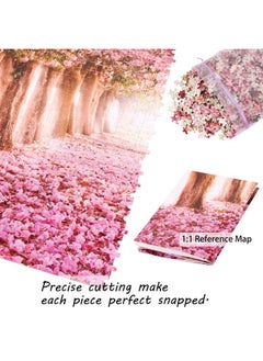 Harapu Harapu 1000 Pieces Wooden Jigsaw Puzzles for Adults Imagination Series Puzzle Toys DIY Signature Constellation Puzzles for Creative Gift Home Decor - Cherry Trees Forest Landscape Romantic Pink Sakura  - Image 2