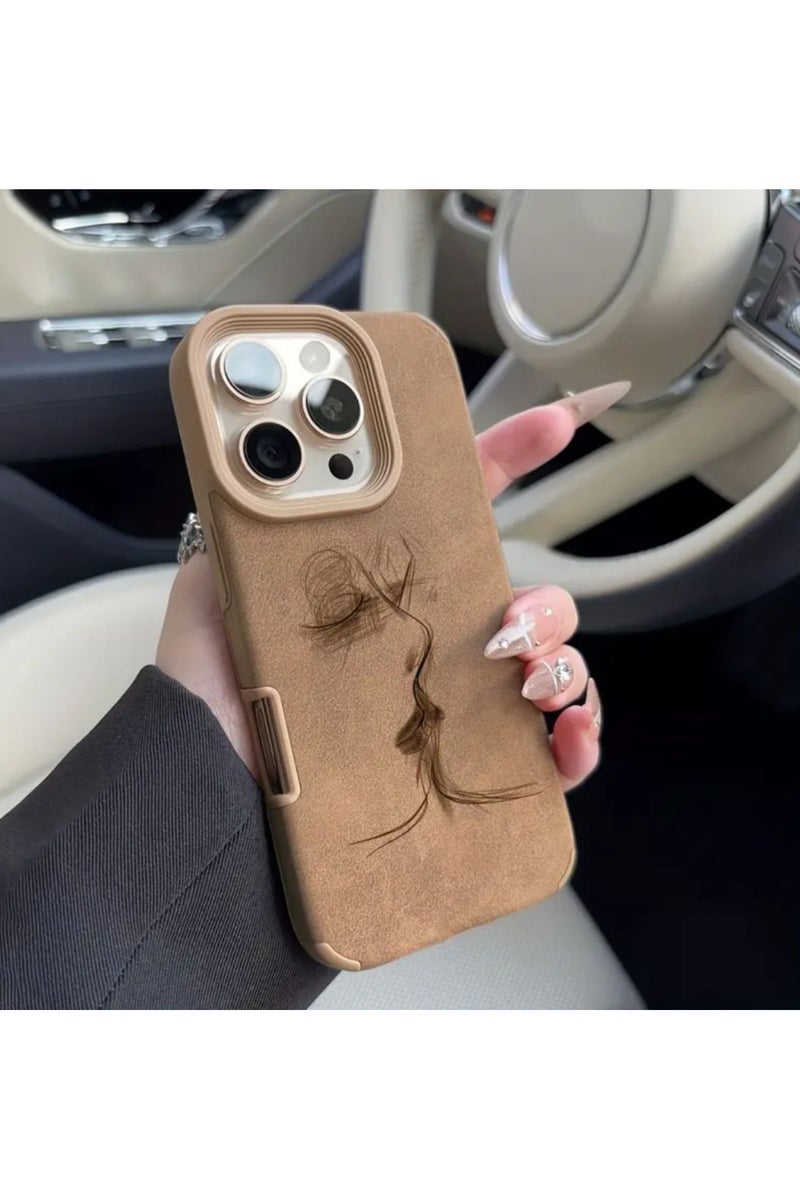 Iphone 11 Pro Max Cover, Lover Design System Suitable for iPhone 11 Pro Max, Light Brown Color.  - Image 1