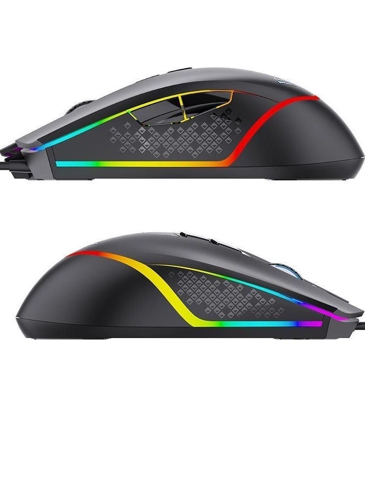أولا ماوس الألعاب F805 RGB - دقة 6400 نقطة في البوصة - 7 أزرار قابلة للبرمجة (عبر البرنامج) - ماوس مريح | أسود - Image 4
