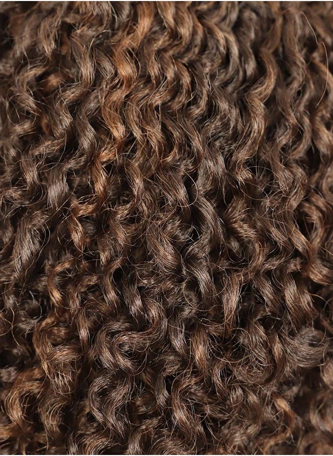 Kalyss Short Afro Kinky Curly Wigs for Women Side Curved Part Natural Looking Big,Bouncy and Super Soft Premium Synthetic Afro Curls Wigs for Women (Mix Brown Highlights)  - Image 5