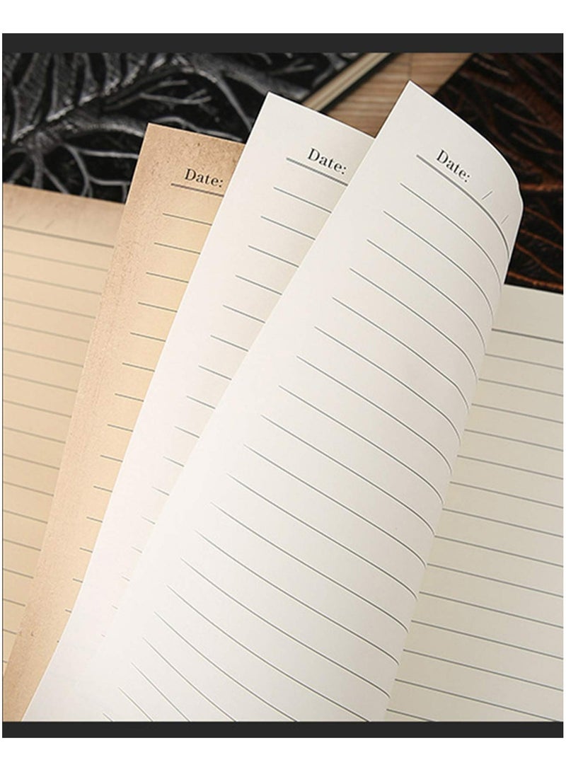 CMGTYYD. دفتر ملاحظات - مفكرة جلدية عتيقة مبطنة للسفر مسطرة مسطرة مسطرة مسطرة جلدية عتيقة مسطرة مسطرة مقيدة مقيدة للرجال والنساء والفتية والفتيان والفتيات - دفتر ملاحظات A5 منقوش - 200 صفحة، هدية فريدة من نوعها لعيد الحب والذكرى السنوية للرجال والنساء والفتية والفتيات - 3D فينيكس النحاس - Image 3