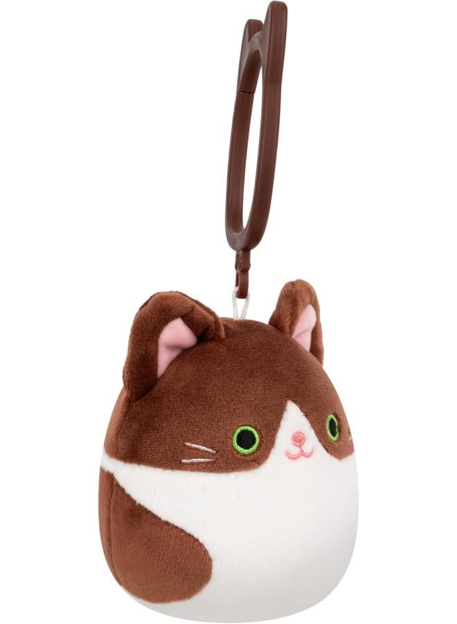 Jazwares squishmallows Clip-On the Dark Brown Tuxedo Cat - Glaudini - Image 2