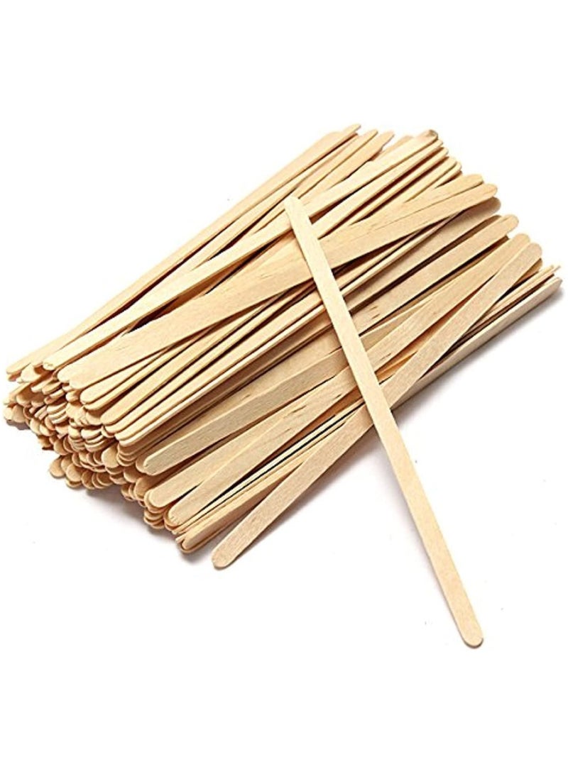 أعواد تحريك القهوة 500 قطعة من أعواد التحريك الخشبية للقهوة والشاي والحليب والعصير والحرف اليدوية - Image 1