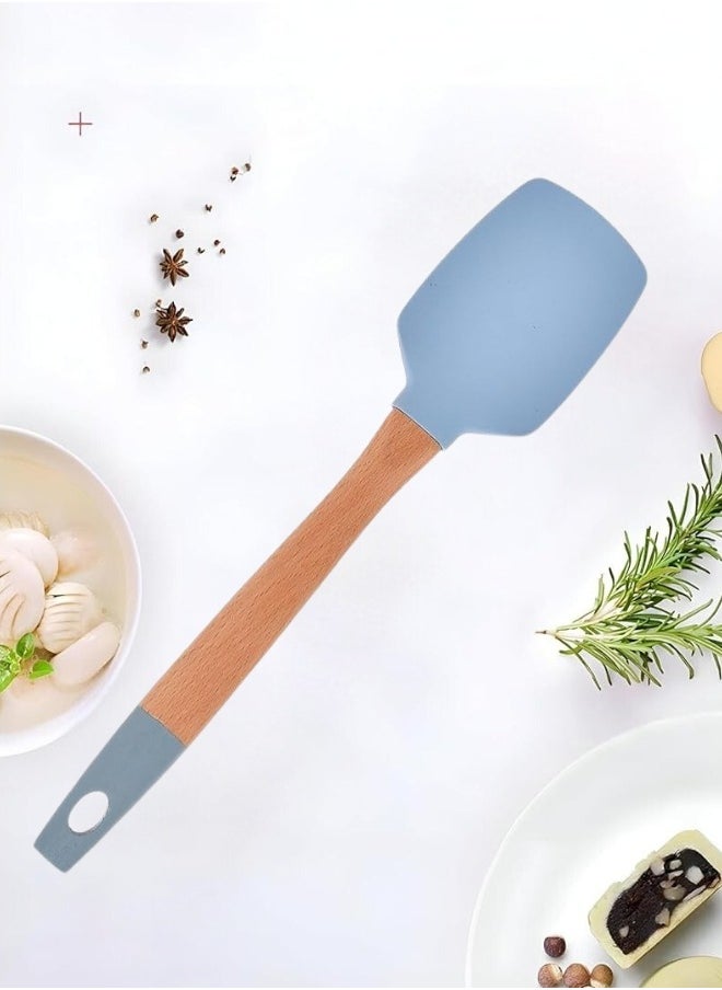 Generic Silicone spoon with wooden handle, size: 30 cm  - Image 1
