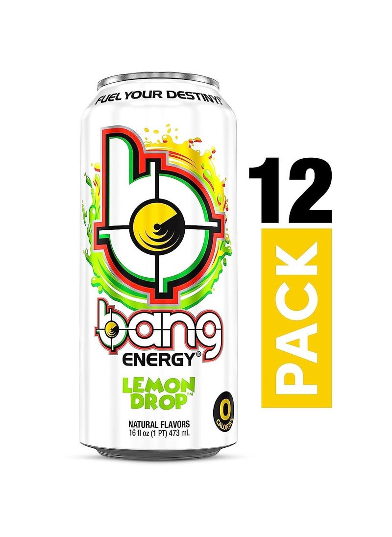 Bang - Energy Drink 473ml Lemon Drop Pack Of 12 - Image 1