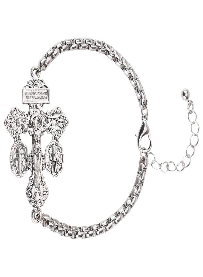 Brilucky Pardon Crucifix Catholic Bracelet for Women Men,St Benedict Bracelet,Milagrosa Medal Bracelets,La Cruz Del Perdon Catolica,Crucifijo Del Perdon,Crucifijos Catolicos,Medalla De San Benito Bracelets - Image 1