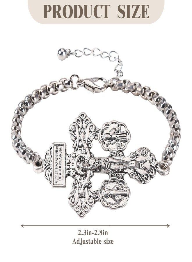 Brilucky Pardon Crucifix Catholic Bracelet for Women Men,St Benedict Bracelet,Milagrosa Medal Bracelets,La Cruz Del Perdon Catolica,Crucifijo Del Perdon,Crucifijos Catolicos,Medalla De San Benito Bracelets - Image 2