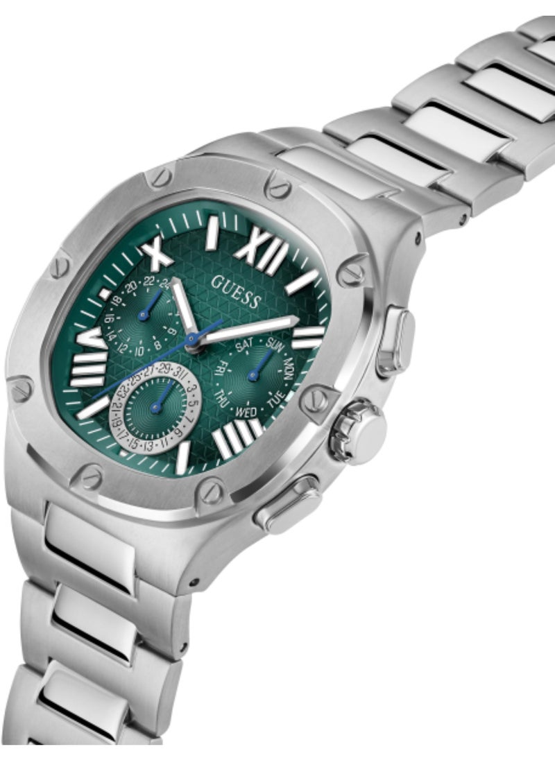 GUESS Men's Green Dial Multi-function Stainless Steel Strap Watch - GW0572G6  - Image 3