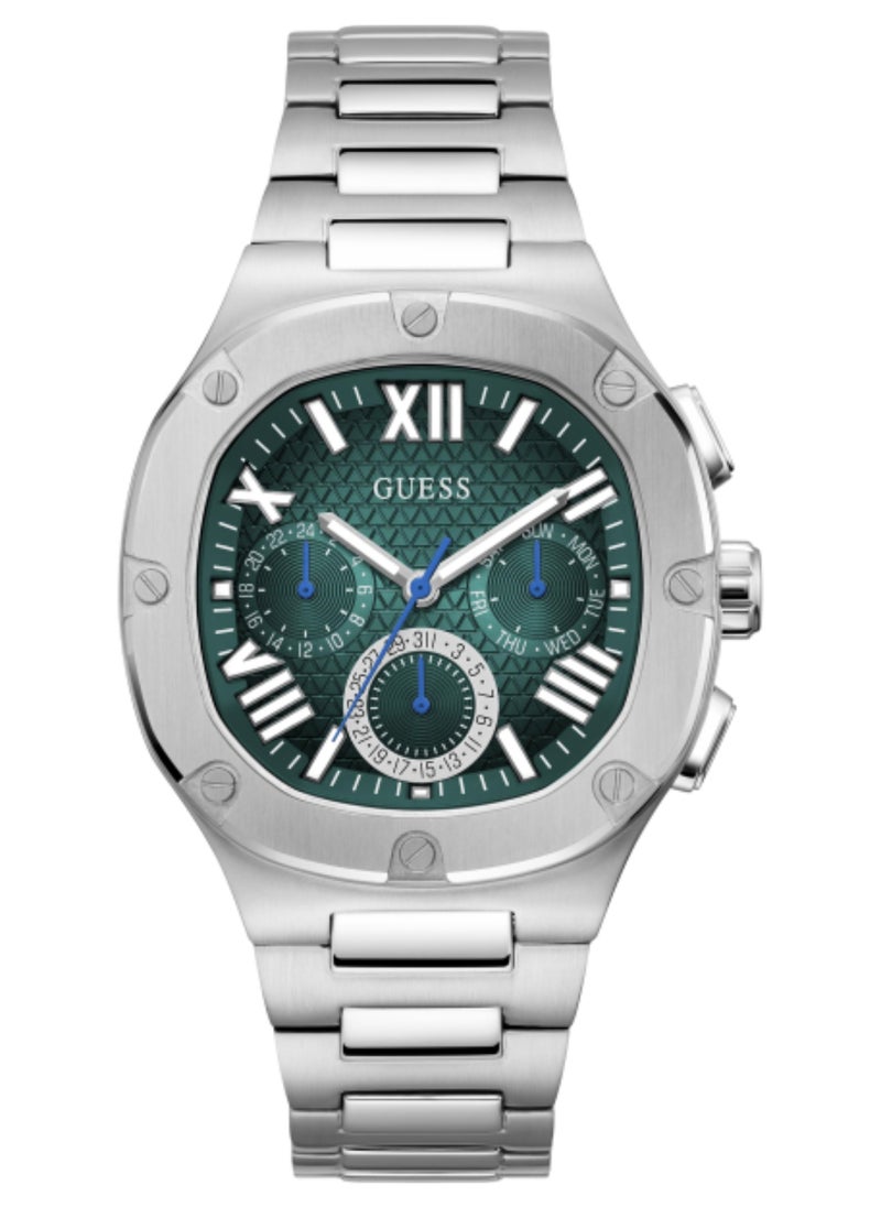 GUESS Men's Green Dial Multi-function Stainless Steel Strap Watch - GW0572G6  - Image 1