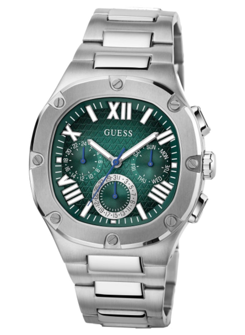 GUESS Men's Green Dial Multi-function Stainless Steel Strap Watch - GW0572G6  - Image 2