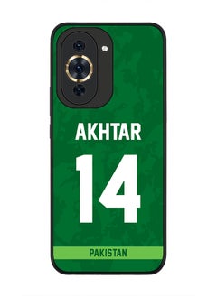 Rugged Black Edge Case for Huawei nova 10 Pro, Slim fit Soft Case Flexible Rubber Edges Thin Cover - Player Name - Shoaib Akhtar, Jersey Number- 14