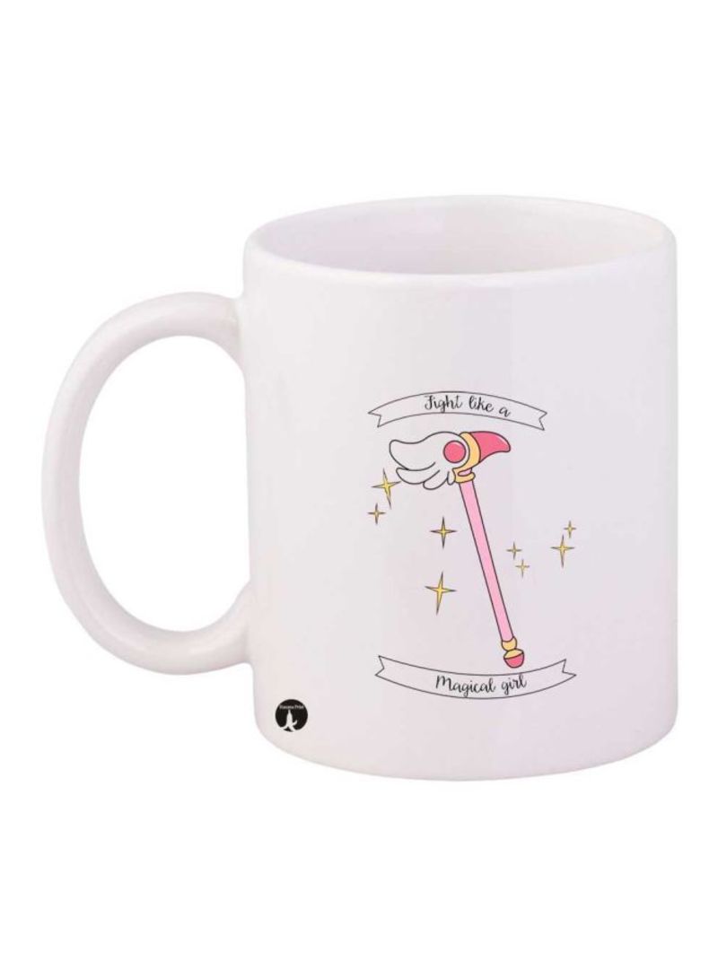 Anime Cardcaptor Sakura Printed Mug White/Pink/Yellow Standard Size