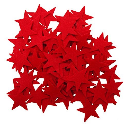 Playfully Ever After 1.5 Inch Felt Star Stickers (Red) - Image 1