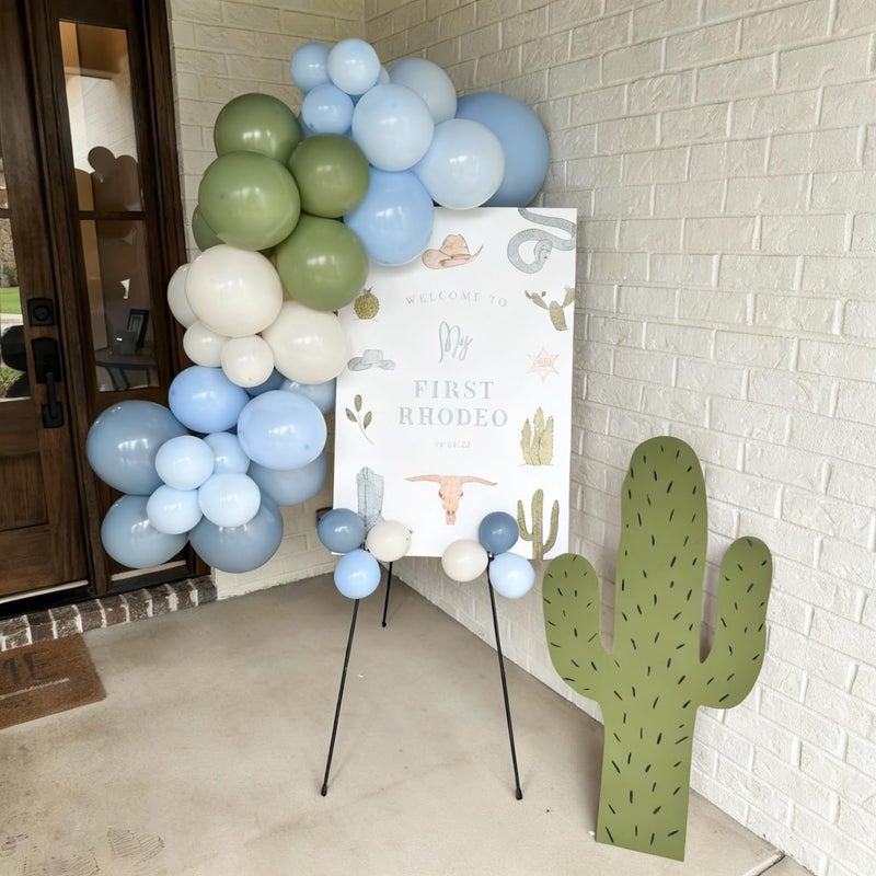 JOYFLOAT Sage Green Dusty Blue Balloons, 60Pcs 12 Inch Sage green Dusty blue Light Green Blue Sand White Balloons for Boho Baby Shower Bridal Shower Gender Reveal Anniversary Birthday Party Decorations - Image 4