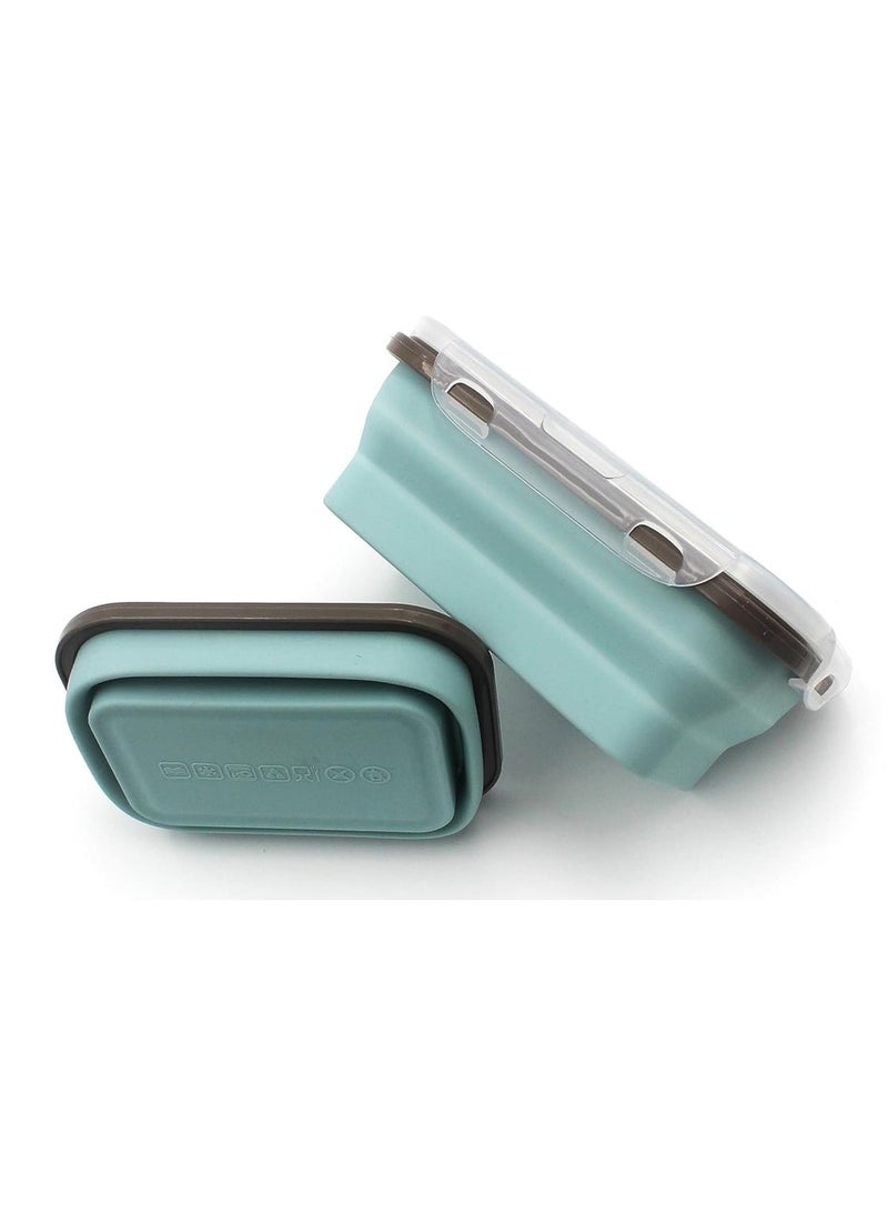 Auroware Auroware 2 Set Silicone School Lunch Box Collapsible Eco Friendly Food safe Microwave Dishwasher safe Light weight  - Image 1