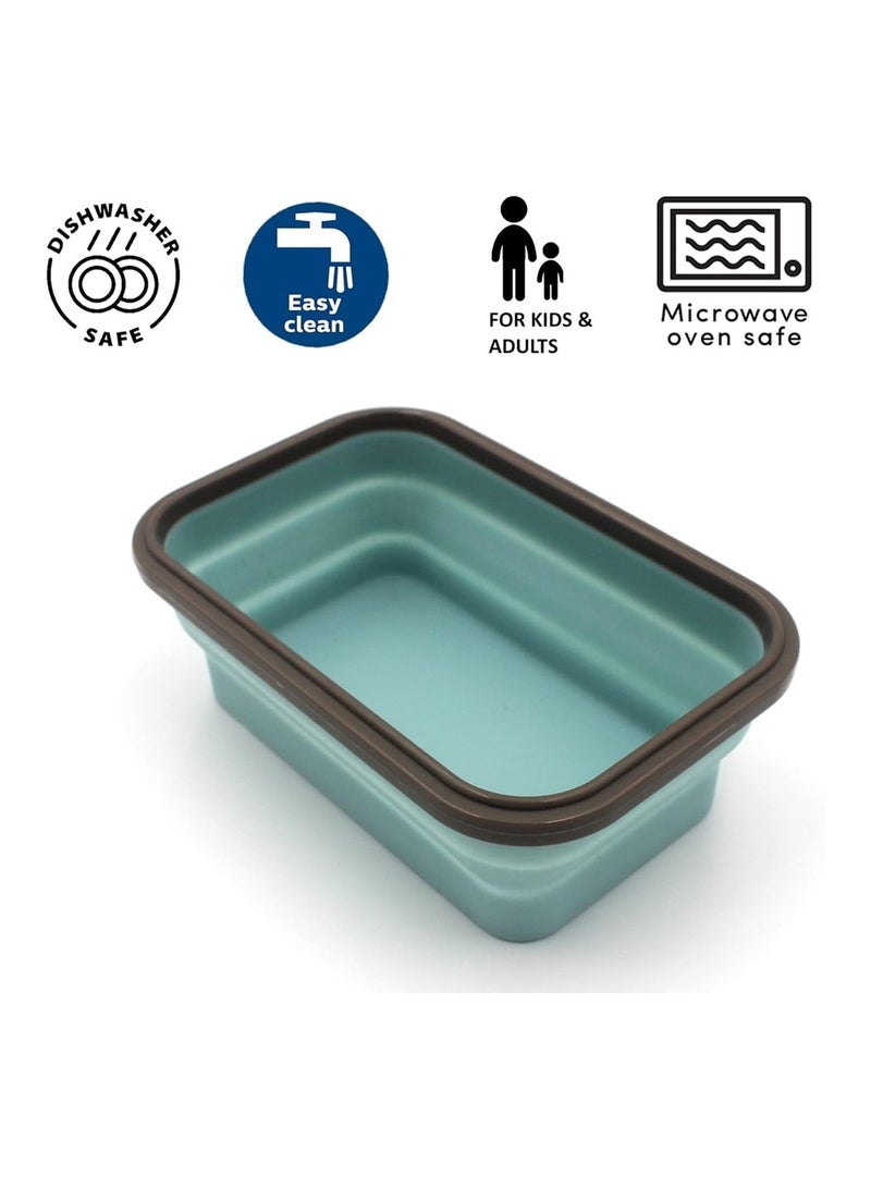 Auroware Auroware 2 Set Silicone School Lunch Box Collapsible Eco Friendly Food safe Microwave Dishwasher safe Light weight  - Image 2