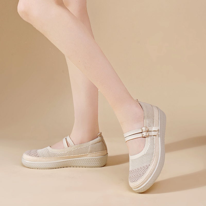 Women's Summer Fashion Flyknit Sneakers Breathable Comfortable Casual Shoes - Image 1
