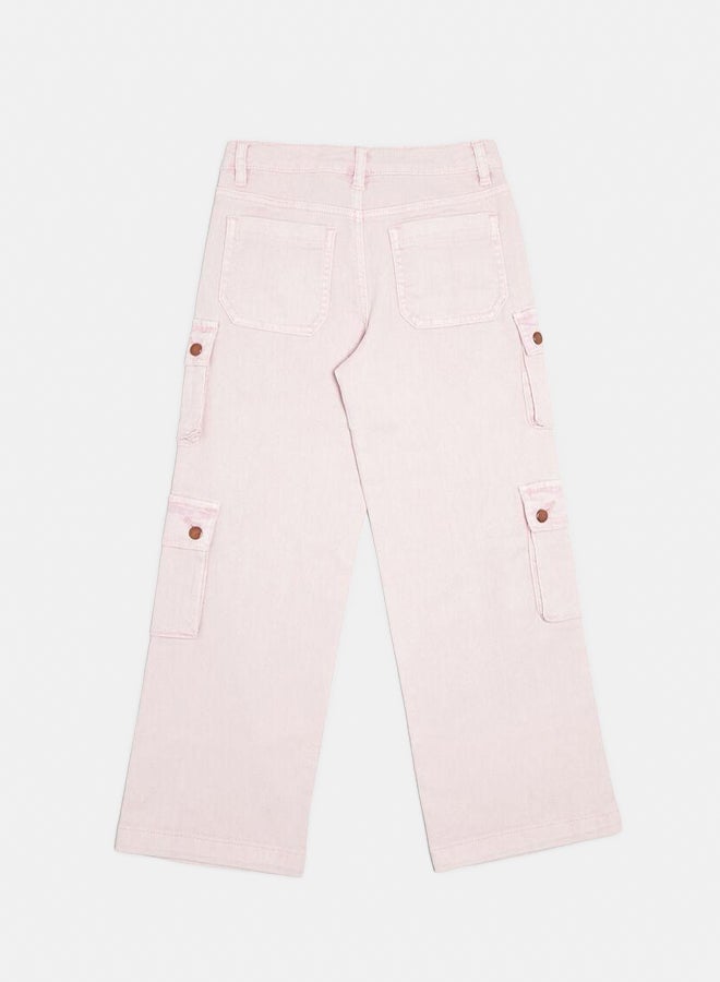FOREVER 21 Girls High-Rise Cargo Jeans (Kids) - Image 2