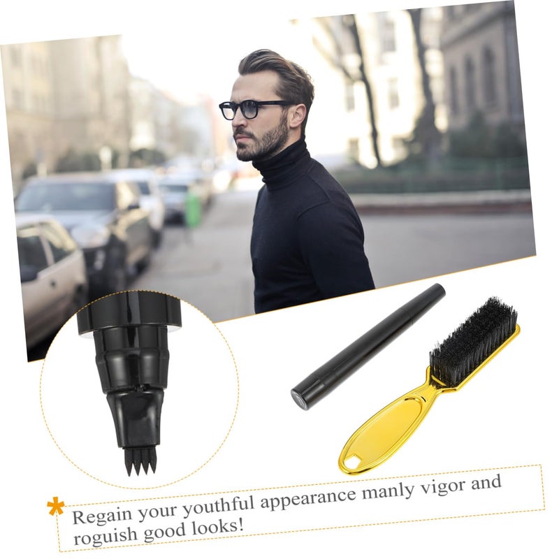 1set Men Beard Pen and Brush Set Beard Filler Pen Comb Grooming Tools for Patchy Care and Styling - Image 5