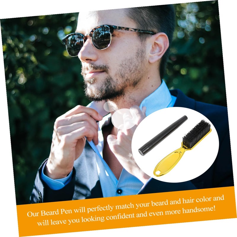 1set Men Beard Pen and Brush Set Beard Filler Pen Comb Grooming Tools for Patchy Care and Styling - Image 3