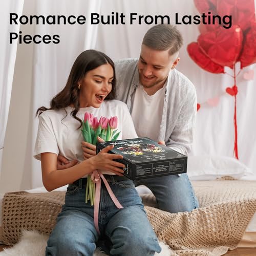 SOOLIO Rose Flower Bouquet Building Set for Adults Treat Yourself Gifts for Women Teen Couple Mom Wife Girlfriend Artificial Floral Botanicals Collection for Home or Office Gothic Decor 414 PCS - Image 5